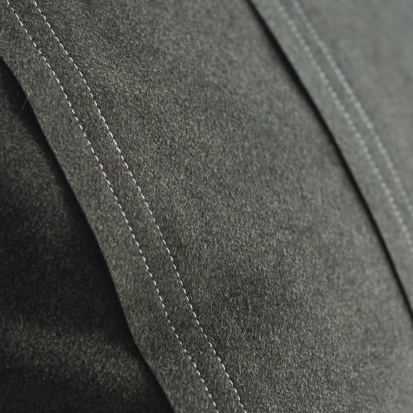 Pinstripes, Luxe Suede, Gray & White Pillow Cover 14" x 18" - Picture 2 of 3